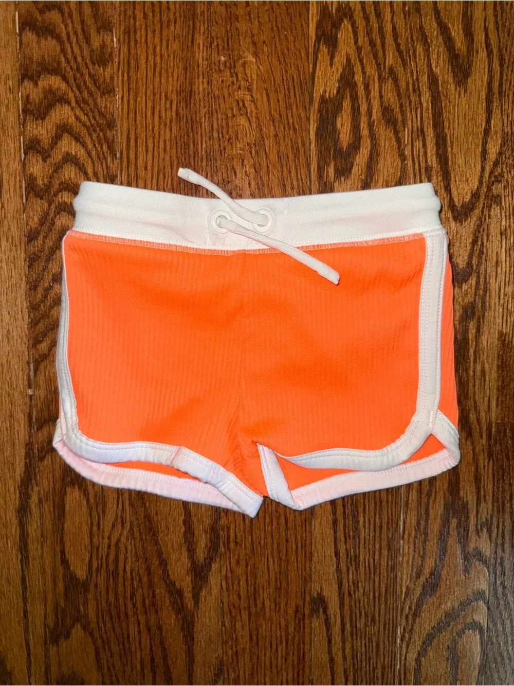 Cat & Jack Neon Orange Athletic Shorts with White Trim